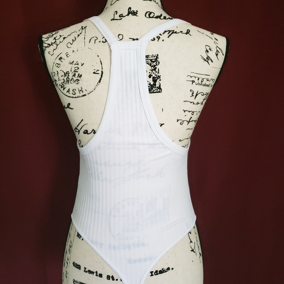 White Ribbed Bodysuit - Picture 2 of 2